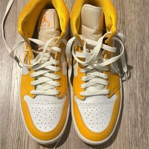Yellow and White Nike Air Jordan Sneakers - Women’s 11 - worn less than 5 times